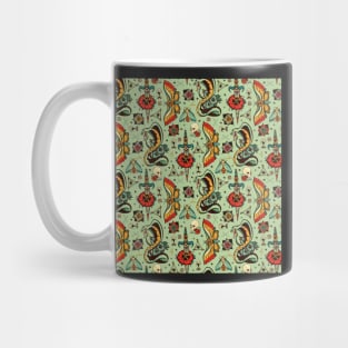 Green Snake Pattern Mug